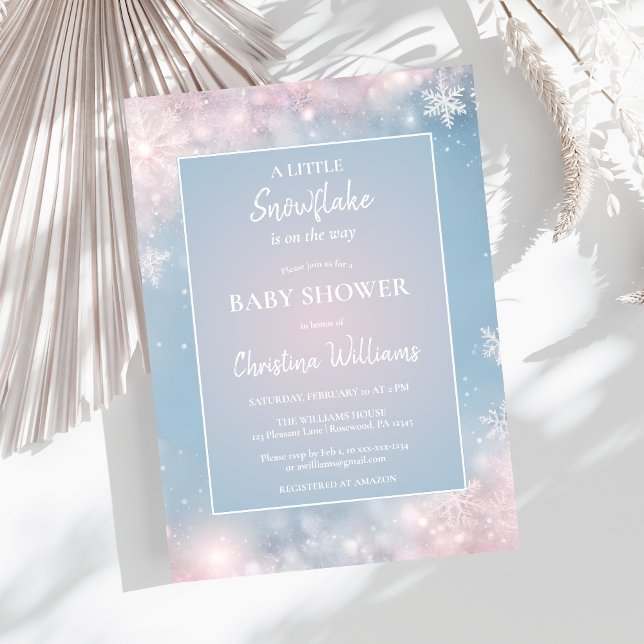Neutrale Winter Wonderland Baby Shower Einladung (Von Creator hochgeladen)