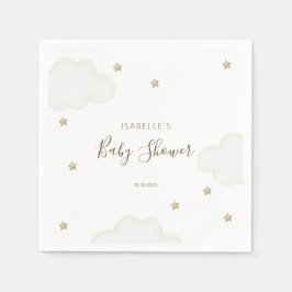 Neutrale Wolken und Sterne Serviette