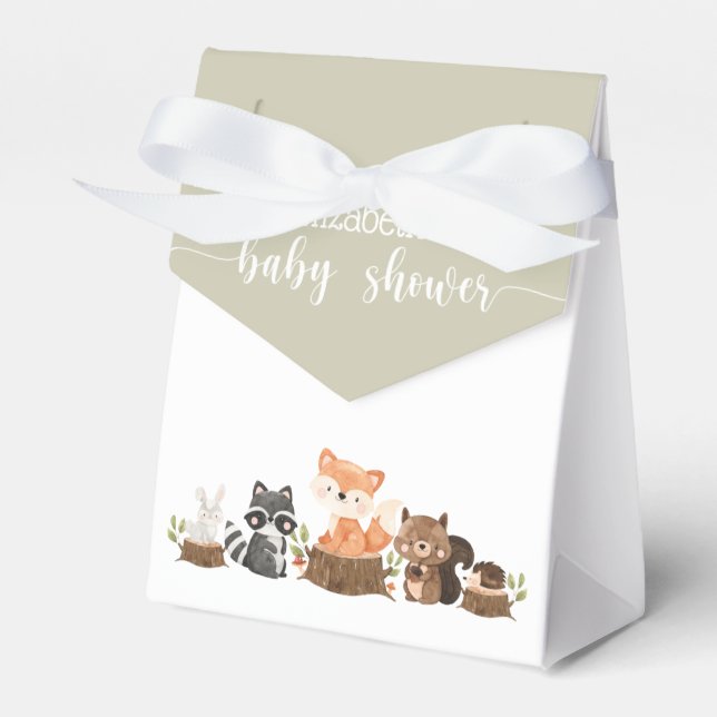 Neutrale Woodland-Baby-Dusche B Geschenkschachtel (Vorderseite)