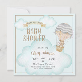 Neutrale Woodland Teddy Bear Baby Shower Einladung