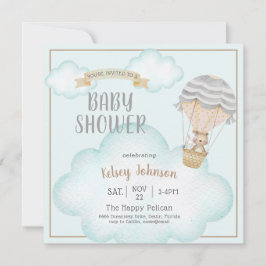 Neutrale Woodland Teddy Bear Fun Babydusche Einladung