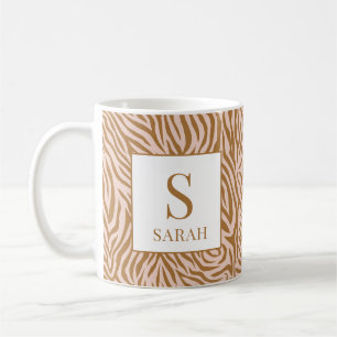 Neutrale Zebrastreifen-Tasse mit individuellem Nam Kaffeetasse
