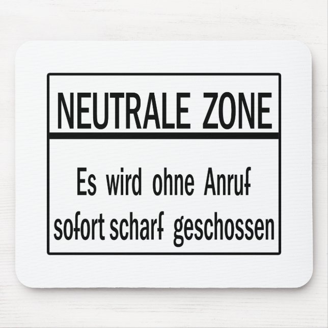 Neutrale Zone, Berliner Mauer, Deutschland-Zeichen Mousepad (Vorne)
