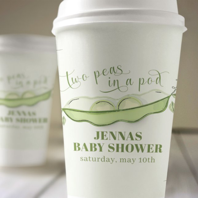 Neutrale zwei Erbsen in einem Pod Pappbecher (Two peas in a pod custom paper cup)