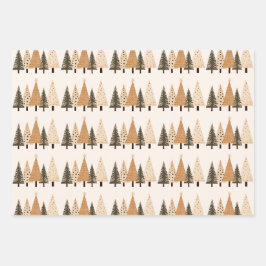 Neutraler Afrozentrischer Weihnachtsbaum für Stämm Geschenkpapier Set