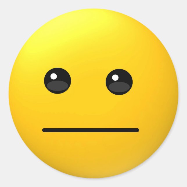 Neutraler Ausdruck lustiger emoji Aufkleber (Vorderseite)