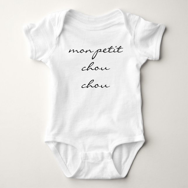 Neutraler Baby Bodysuit "mon petit chou chou" Baby Strampler (Vorderseite)