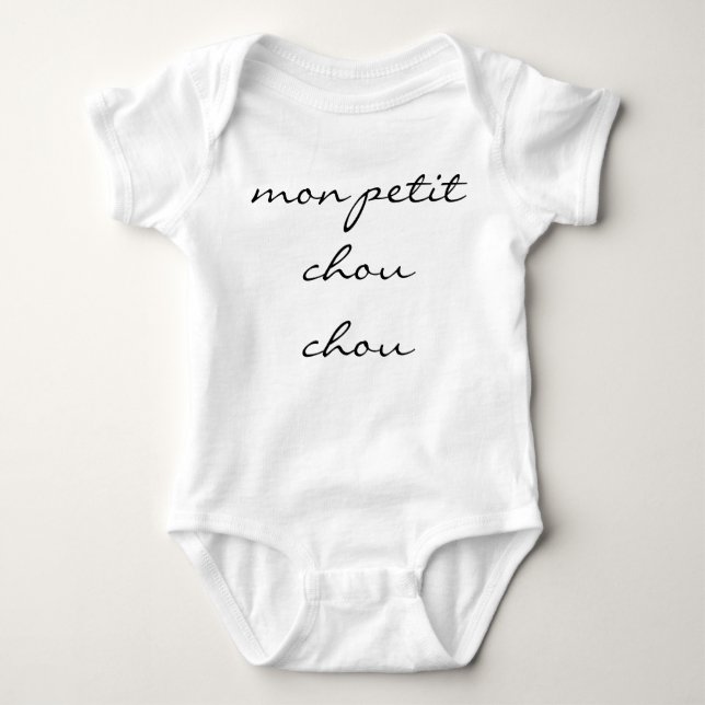 Neutraler Baby Bodysuit "mon petit chou chou" Strampler (Vorderseite)