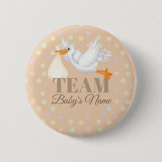 Neutraler Baby-Duschknopf für das Storchteam Button