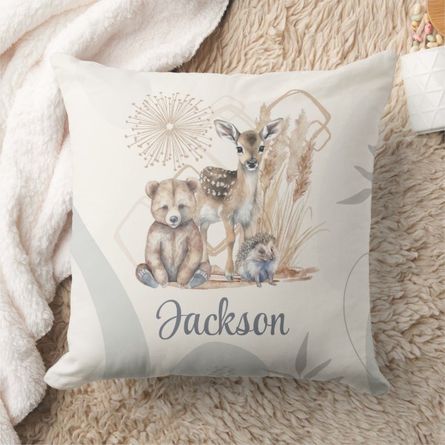 Neutraler Baby-Name Boho Bear Deer Gender Kissen (Decke)