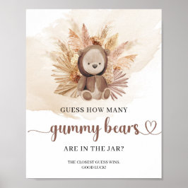 Neutraler Bärenbär schätzt wie viele Gummibären Poster