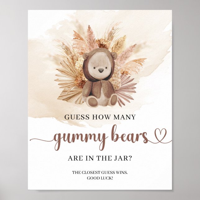 Neutraler Bärenbär schätzt wie viele Gummibären Poster (Vorne)
