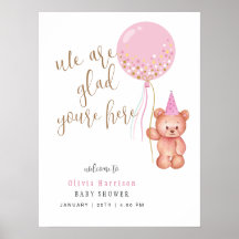 Neutraler Bärenpinke Ballon Begrüßung Babydusche