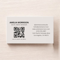 Neutraler Beige QR-Code Minimalistisch Beruflich