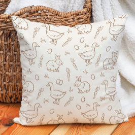 Neutraler Boho-Osterhase Gans Frühling Beige Kissen