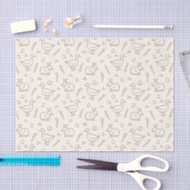 Neutraler Boho-Osterhase Gans Frühling Beige Seidenpapier