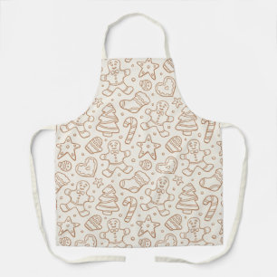 Neutraler Boho-Weihnachts-Gingerbread-Mann-Beige Schürze
