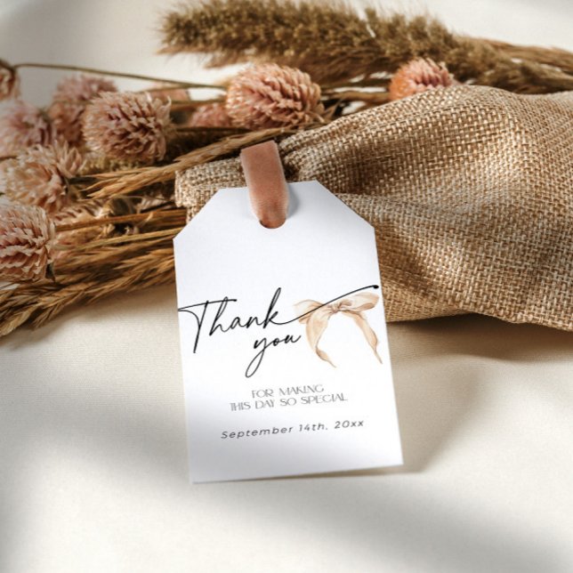 Neutraler Bow, der das Brautparty des Knotens verb Geschenkanhänger (Von Creator hochgeladen)