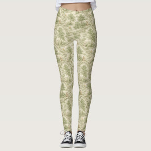 Neutraler Bunny-Bär-Picknick-Blumengarten (1) Leggings