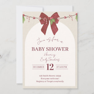 Neutraler Candy Cane Cutie Baby Einladung
