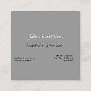 Neutraler Contemporary Grey Professional Quadratische Visitenkarte