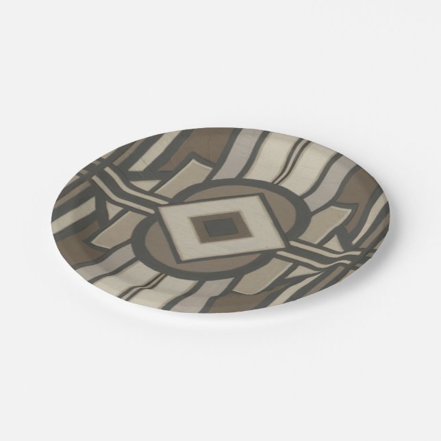 Neutraler Deko-Panel II Pappteller (Schrägansicht)