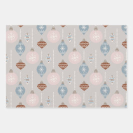 Neutraler Gaumen von Bauble- und Weihnachtssteinen Geschenkpapier Set