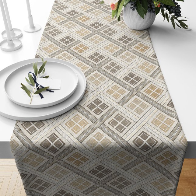 Neutraler geometrischer Tischläufer für moderne De (Neutral Geometric Table Runner for Modern Decor)