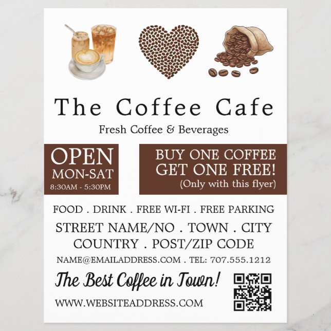 Neutraler Kaffeeshop-Flyer  Flyer (Vorne)