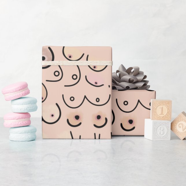 Neutraler moderner Skandal Geschenkpapier (Babyparty)