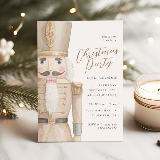 Neutraler Nussknacker Elegante Weihnachtsfeier Einladung
