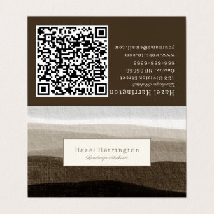 Neutraler QR-Code geklappte Visitenkarte brauner T Visitenkarten