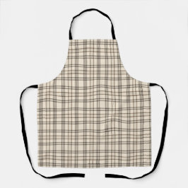 Neutraler Tan und Beige feiner Tartan Schürze
