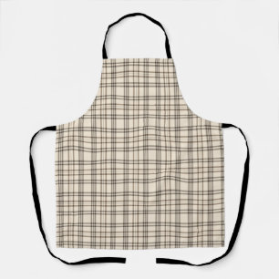 Neutraler Tan und Beige feiner Tartan Schürze