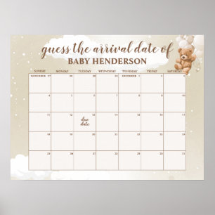 Neutraler Teddybär Errate den Termin-Kalender Pos Poster
