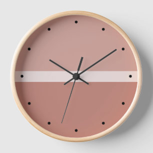 Neutraler Terracotta-Farbblock mit schwarzen Akzen Uhr