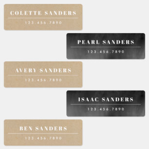 Neutraler wasserfester Name der Kraft & Chalkboard Etiketten