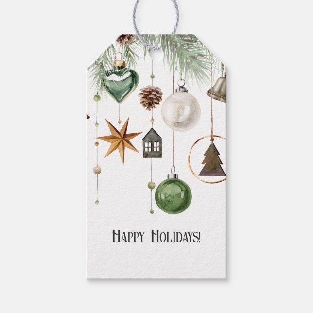Neutraler Weihnachtskalender Geschenkanhänger (Vorderseite)