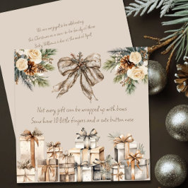 Neutraler Weihnachtsschwangerschaft Gedicht Brown  Feiertagskarte