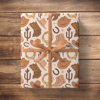 Neutraler Western-Cowboy-Rodeo-Bauernhof-Süd-Ranch Geschenkpapier