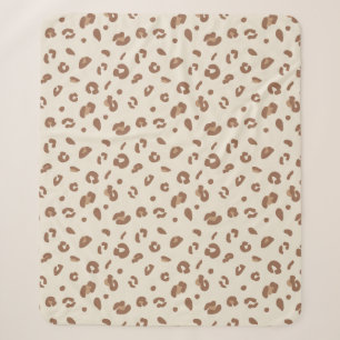 Neutrales abstraktes Leoparden-Druckmuster Moder Sherpadecke