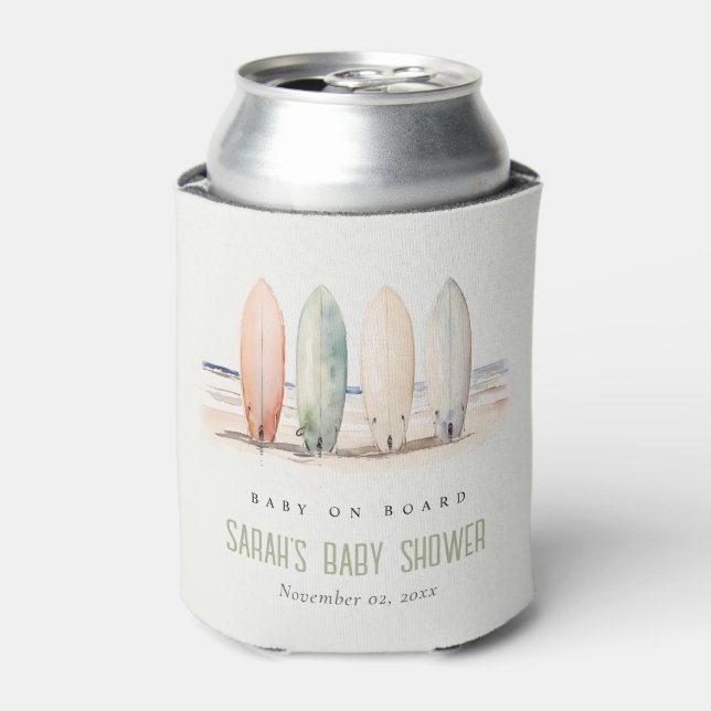 Neutrales Baby an Bord Surfbrett Babydusche Dosenkühler (Kanne Vorderseite)