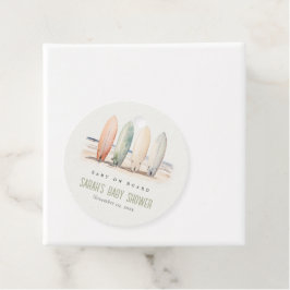 Neutrales Baby an Bord Surfbrett Babydusche Geschenkanhänger
