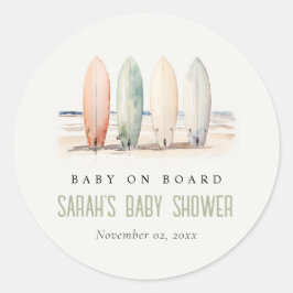 Neutrales Baby an Bord Surfbrett Babydusche Runder Aufkleber
