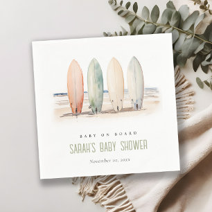 Neutrales Baby an Bord Surfbrett Babydusche Serviette