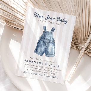 Neutrales Baby-Event mit Blauem Jeans-Baby auf dem Einladung
