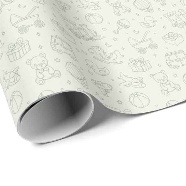 Neutrales Baby-Geschenkwrap Geschenkpapier (Rolleneckpunkt)