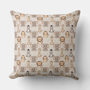 Neutrales Baby-Safari-Muster Kissen