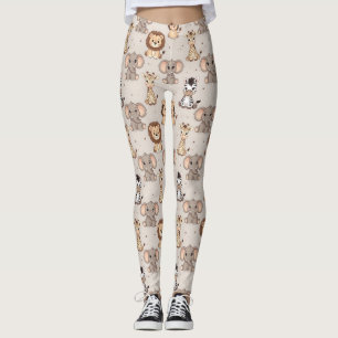 Neutrales Baby-Safari-Muster Leggings