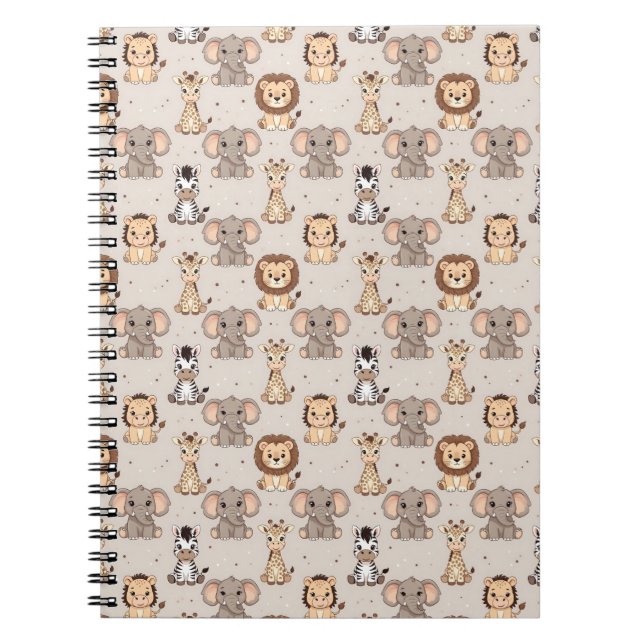 Neutrales Baby-Safari-Muster Notizblock (Vorderseite)